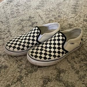Checkerboard black and white Vans